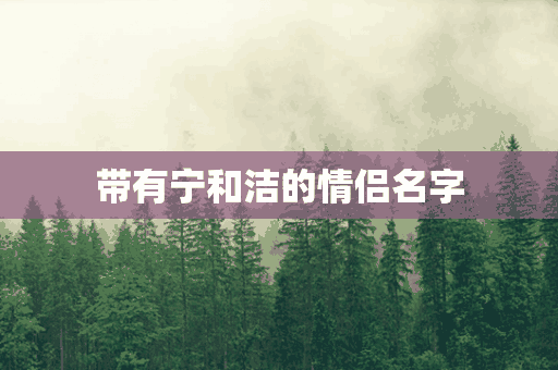 带有宁和洁的情侣名字(带有宁和洁的情侣名字两个字)